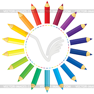 Pencils sun - vector clipart