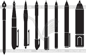 Silhouette of pens - vector clipart