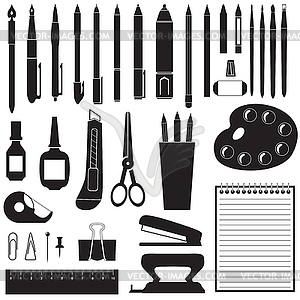 Silhouette of stationery - vector clipart