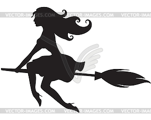 Glamour witch on broomstick - vector clipart