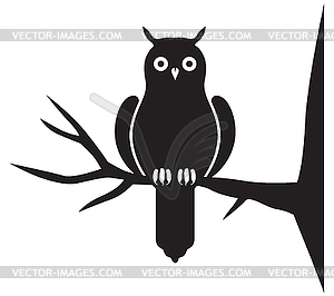 Silhouette of an owl - vector clipart