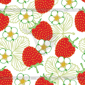 Strawberries seamless pattern - vector image