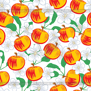 Apples seamless pattern - vector EPS clipart