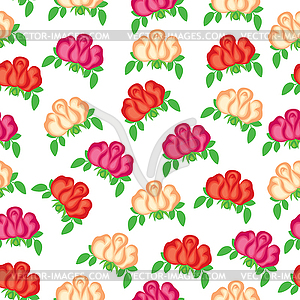 Roses seamless pattern - vector clipart