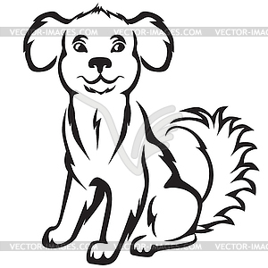 Cute little puppy - vector image