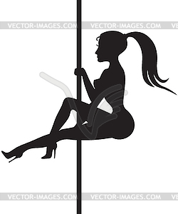 Striptease dancer silhouette - vector clipart