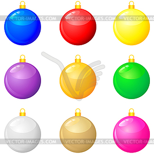Рождество многоцветные шары - векторное изображение клипарта