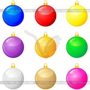 Christmas multicolor balls - vector image