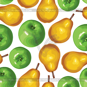 Pear and apple seamless pattern - vector image