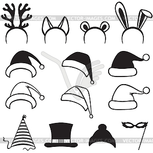 Christmas carnivals hats - vector clipart