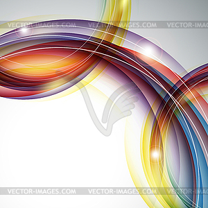 Colorful vertical template with swirls - vector clip art