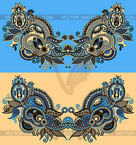 Neckline ornate floral paisley embroidery fashion - vector image