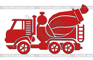 Cement mixer car icon - vector image