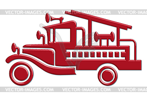 Fire truck car icon - vector clip art