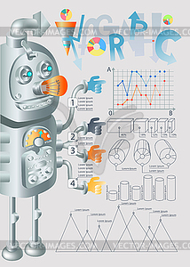 Robot infographic design, - vector clipart