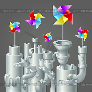 Ecology concept, clean energy - vector image