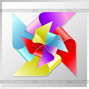 Recycle paper colorful windmill, - vector clipart