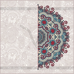 Ornamental template with circle floral background - vector clipart