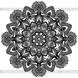 Circle lace ornament, round ornamental geometric - vector EPS clipart
