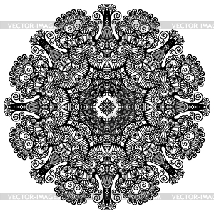Circle lace ornament, round ornamental geometric - vector clip art