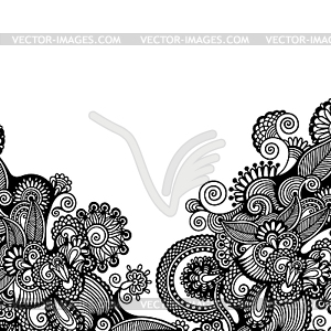 Black and white floral pattern - vector clipart