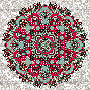 Circle lace ornament, round ornamental geometric - vector clip art