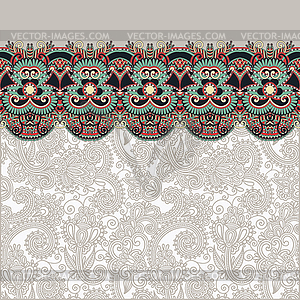 Ornate floral background with ornament stripe - vector clipart