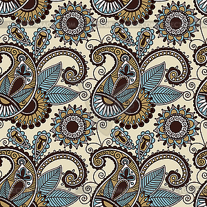 Vintage floral seamless paisley pattern - stock vector clipart