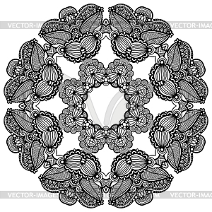 Circle lace ornament, round ornamental geometric - vector EPS clipart