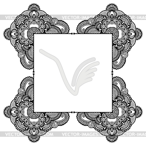 Black and white floral pattern - vector image