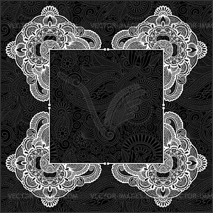 Black and white floral pattern - vector image