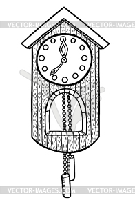 Каракули часы - векторный клипарт / векторное изображение