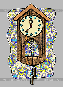Каракули часы - векторизованное изображение клипарта