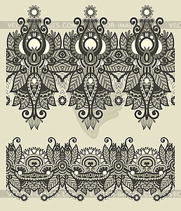 Collection of seamless ornamental floral stripes - vector clipart