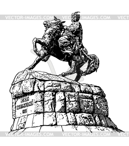 Digital drawing of historic monument - vector clipart