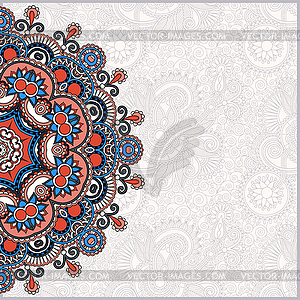 Ornamental template with circle floral background - vector clipart