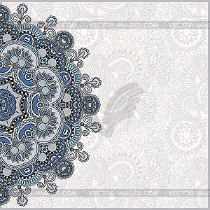 Ornamental template with circle floral background - vector clip art