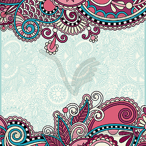 Ornate floral card announcement - vector image