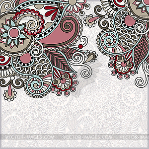 Ornate floral card announcement - vector image