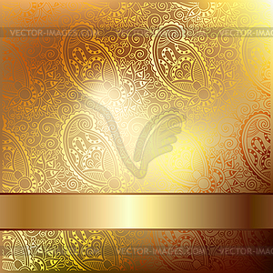 Gold elegant flower background with lace pattern, - vector clipart