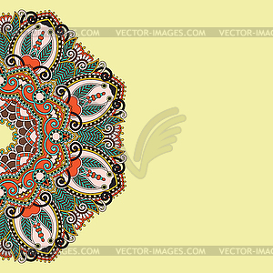 Ornamental template with circle floral background - vector image