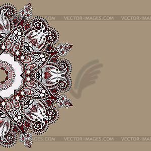 Ornamental template with circle floral background - vector clip art
