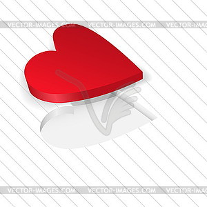Red heart on white - vector clipart