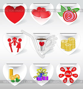 Icons on stickers - royalty-free vector image