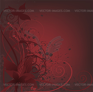 Spattered background with leaves - vector clipart