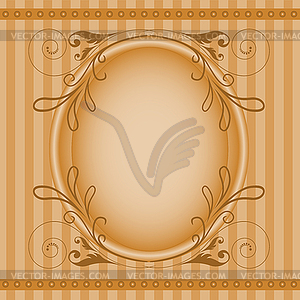 Brown oval frame - vector image