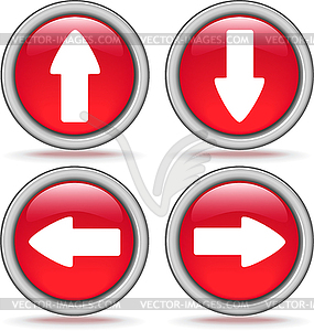 Набор кнопку со стрелкой - векторное изображение клипарта