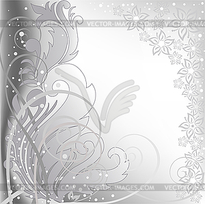 Gray background with flowers - vector clipart