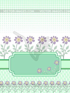 Green banner with floral frame - vector clipart