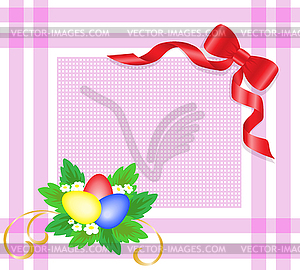 Easter eggs with red bow - vector clipart / vector image